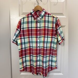 Lands End Pineapple Madras Short Sleeve Shirt